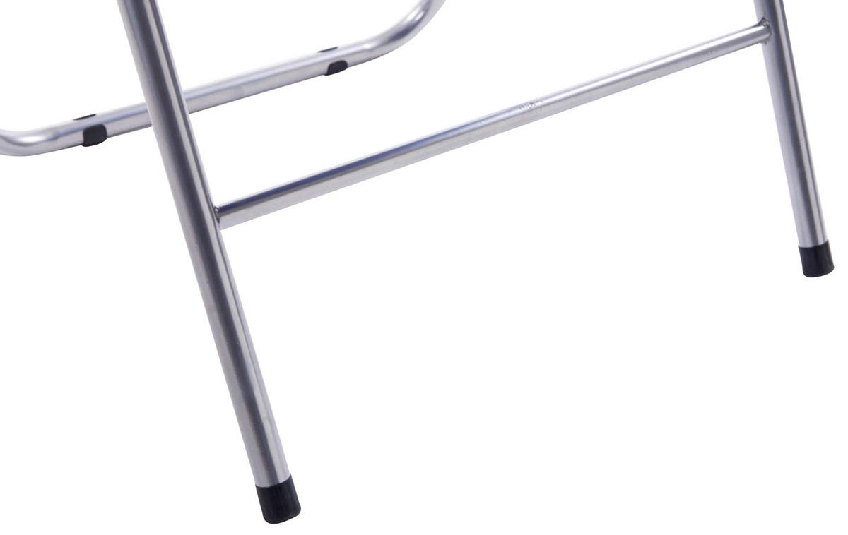 KLAPPSTUHL 2er Set Kunststoff weiß/silber - Silberfarben/Weiß, Kunststoff/Textil (45/78/45cm) - CLP