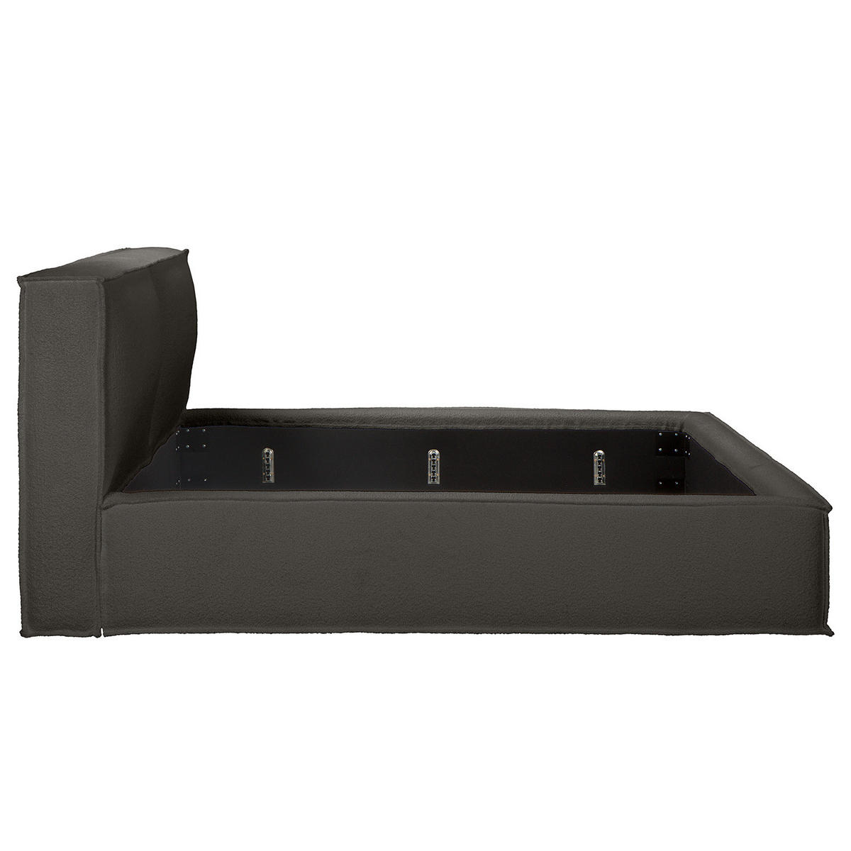 POLSTERBETT - Anthrazit, Textil (220/200cm) - home24