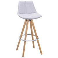 BARHOCKER Nelo Hellgrau Webstoff Gepolstert - Hellgrau, Holz (42/100/33cm) - Bessagi Home