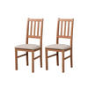 STUHL Bos 4 (2er Set) - Hellbraun/Beige, Holz (43/94/40cm) - Leaf Design