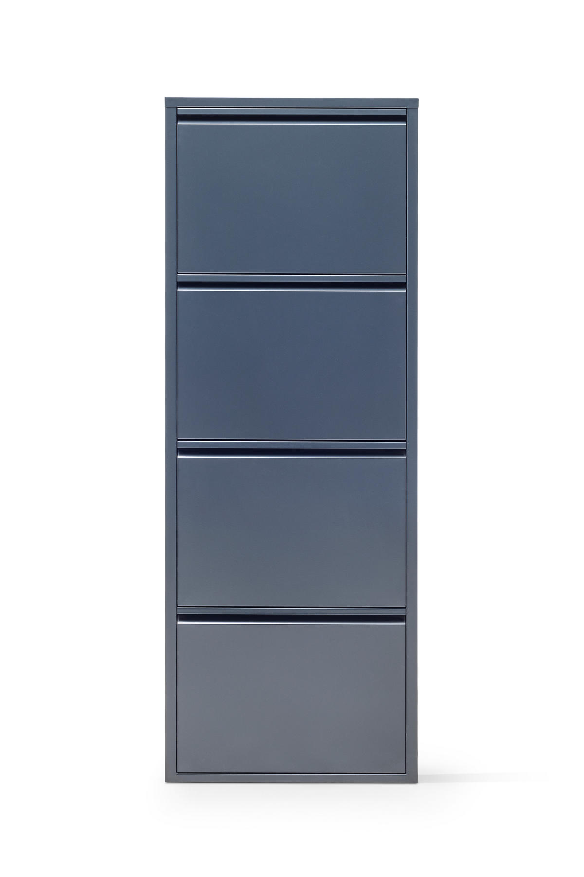 SCHUHSCHRANK schmal Metall mit Magnet 4 Klappen Anthrazit - Anthrazit, Metall (50/137/15cm) - Gowoll