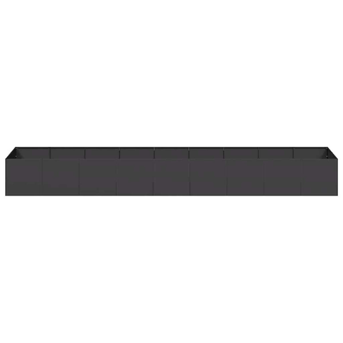 PFLANZKÜBEL Schwarz 360/80/40 Cm Stahl - Schwarz, Metall (360/40/80cm) - vidaXL