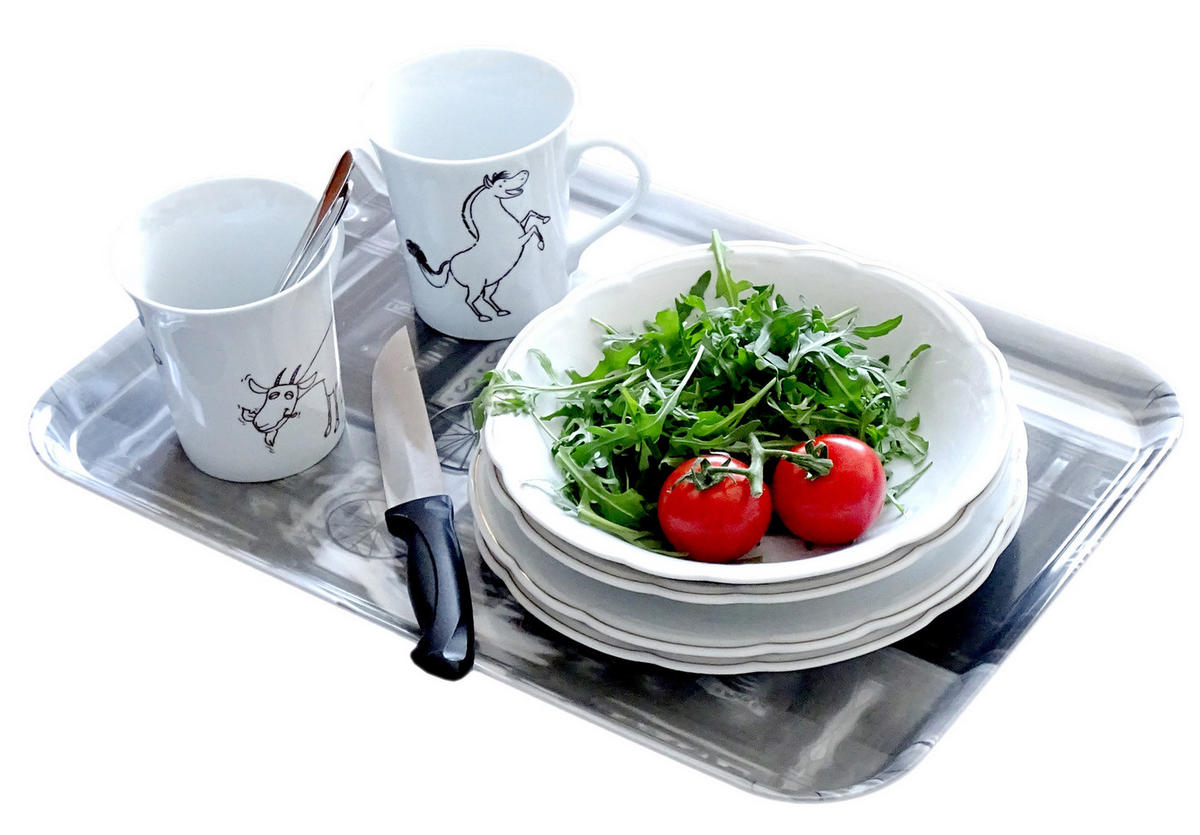 TABLETT Espresso, rechteckige Melamin Serviertablett 45x31 cm - Braun, Kunststoff (31/2/45cm) - Lashuma