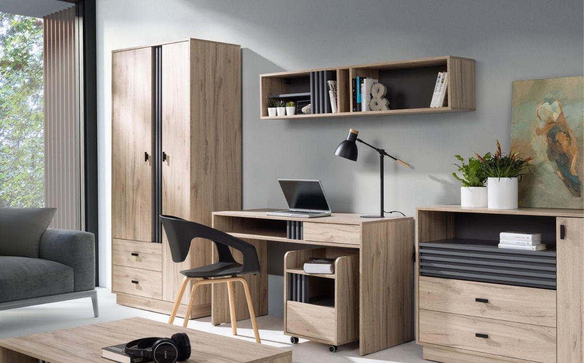 SCHREIBTISCH – 55 x 120 cm – ALLMO System – Sonoma Eiche - Sonoma Eiche, Holzwerkstoff (55/120/76cm) - hi-markt