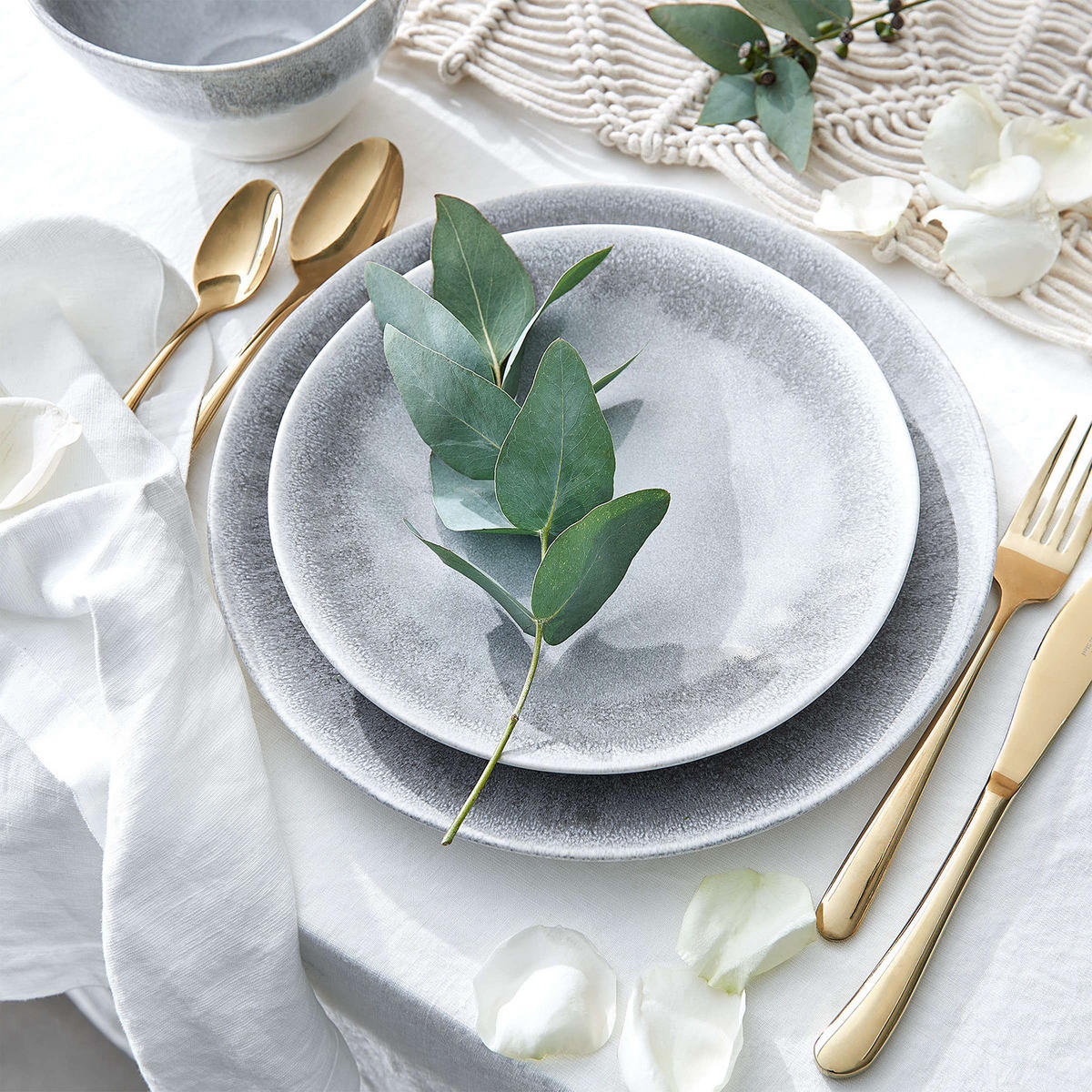 SCHALE Atlantis - Weiß/Grau, Keramik (19/19/6cm) - Butlers