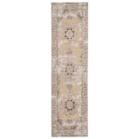 KURZFLOR-TEPPICH Beige 80/300 cm Almus - Beige/Braun, Textil (80/300cm) - Beliani