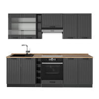 KUHINJA Fame-Line Temno siva 235 cm , DP Hrast - temno siva/antracit, leseni material (235/81.6/60cm) - Vicco