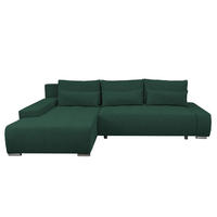 ECKSOFA Bloom mit Bettkasten und Schlaffunktion L-Form - Grün, Textil (267/185cm)