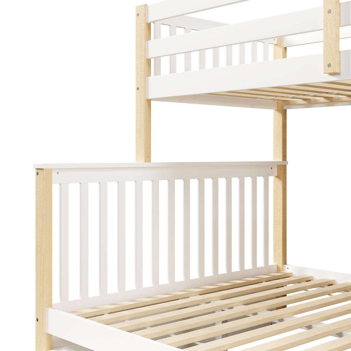 HOCHBETT 90/200 cm über 140/200 cm mit Schubladen, Weiß/Natur - Weiß, Holz (140/200cm) - MIVRAY