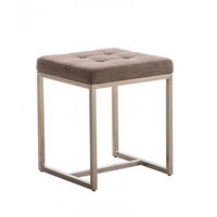 HOCKER Stoff grau - Edelstahlfarben/Grau, Textil/Metall (40/48/40cm) - CLP