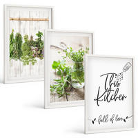 BILDER SET 3er Set - 40x60 cm Weißer Rahmen - Küchenthema: Getrocknete Kräuter - Weiß, Kunststoff (40/60cm) - TULUP