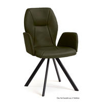 ARMLEHNSTUHL drehbar (4er-Set) Diane 58x92x60 Schwarz/Khaki - Dunkelgrün/Schwarz, Kunststoff (60/92/58cm) - 58aufmkessel