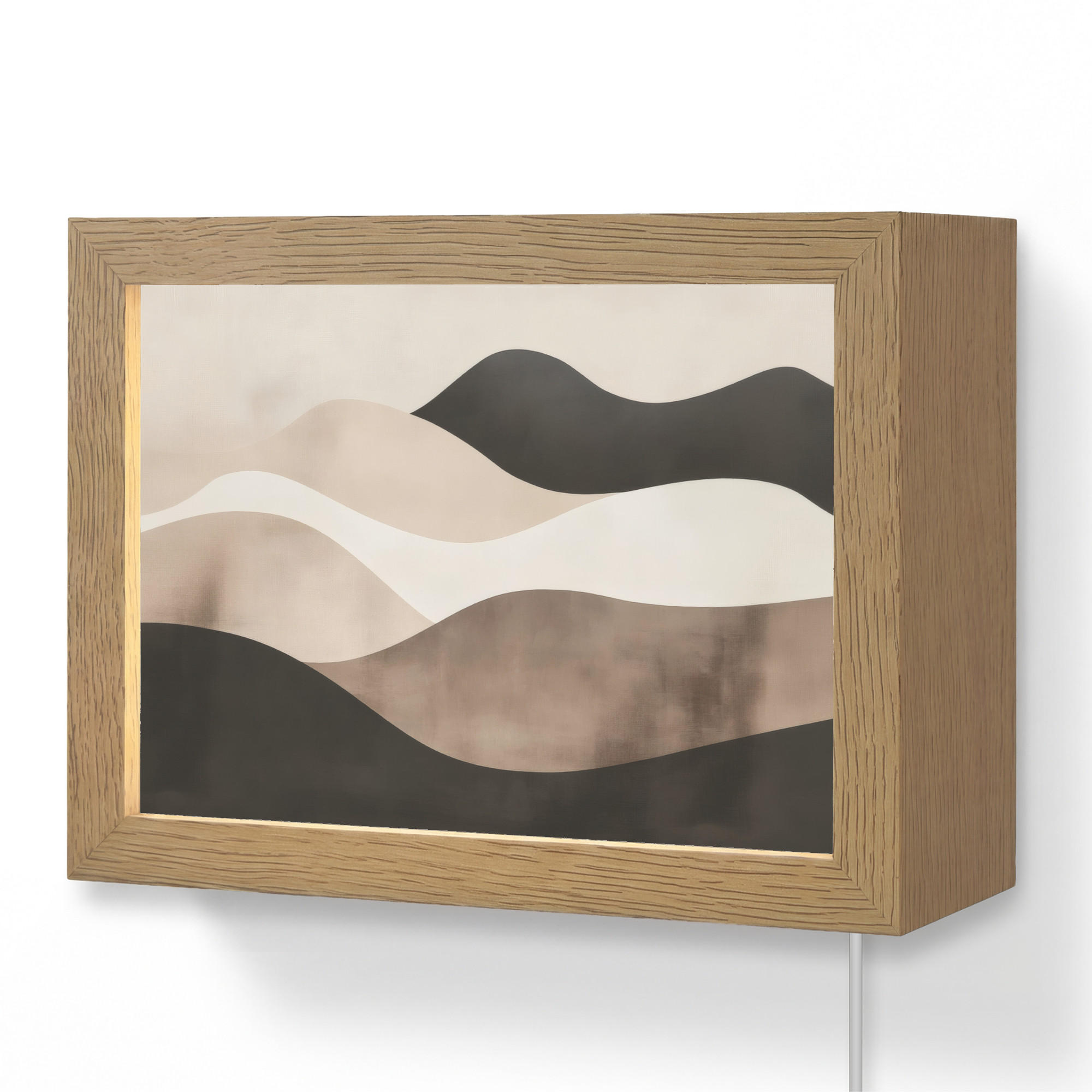 OnlyWow NÁSTĚNNÁ LAMPA Abstraktní - Krajina - Vlny - Krémová barva 20x15 cm