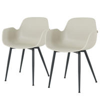 ESSZIMMERSTUHL - 2er-Set - Schwarz/Grau, Kunststoff/Metall (55/79/54cm) - home24