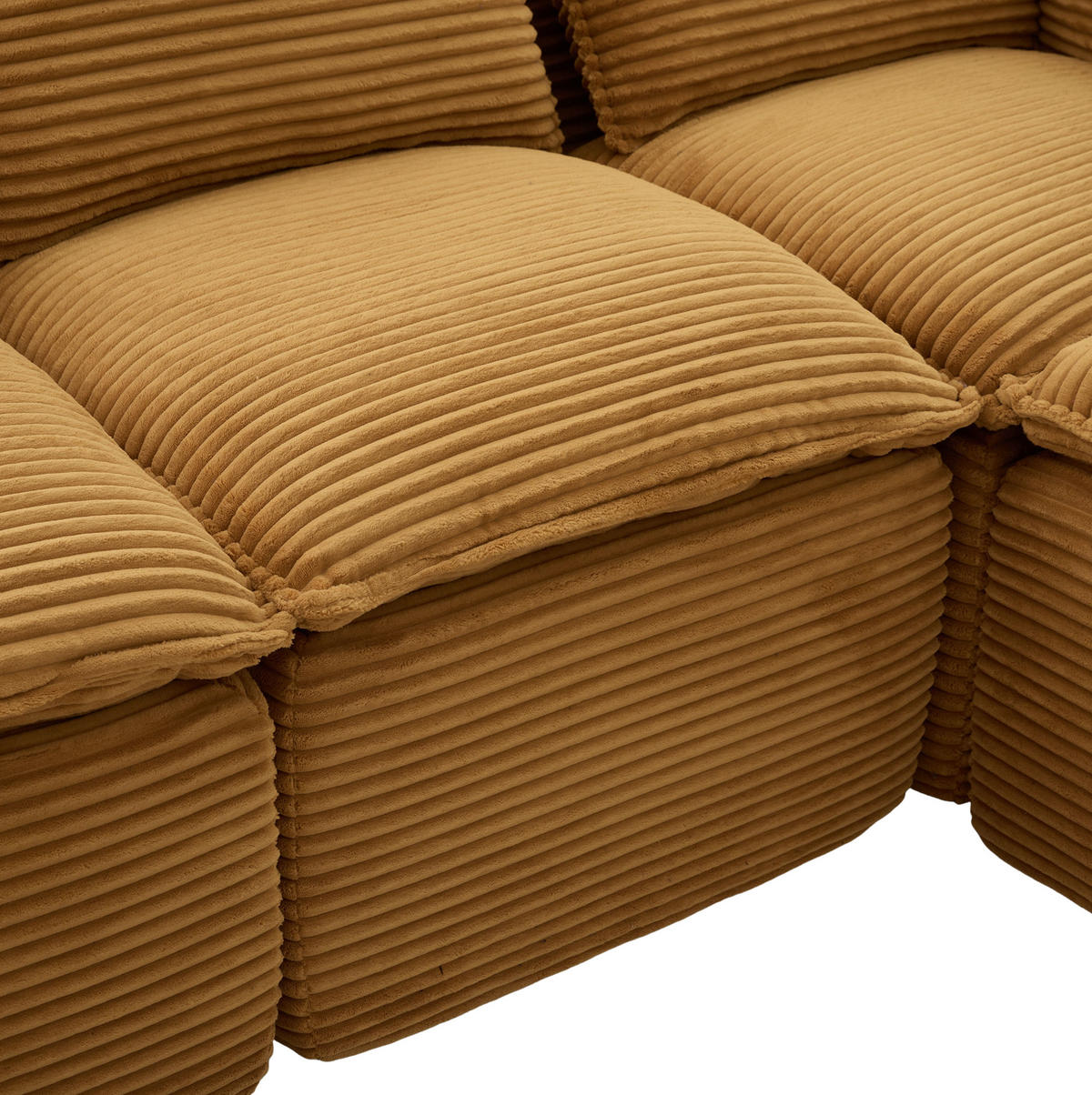 SOFA modular ca. 322 x 161 x 75 cm Cord Orange - Orange, Kunststoff (161/75/256cm) - Meubliv