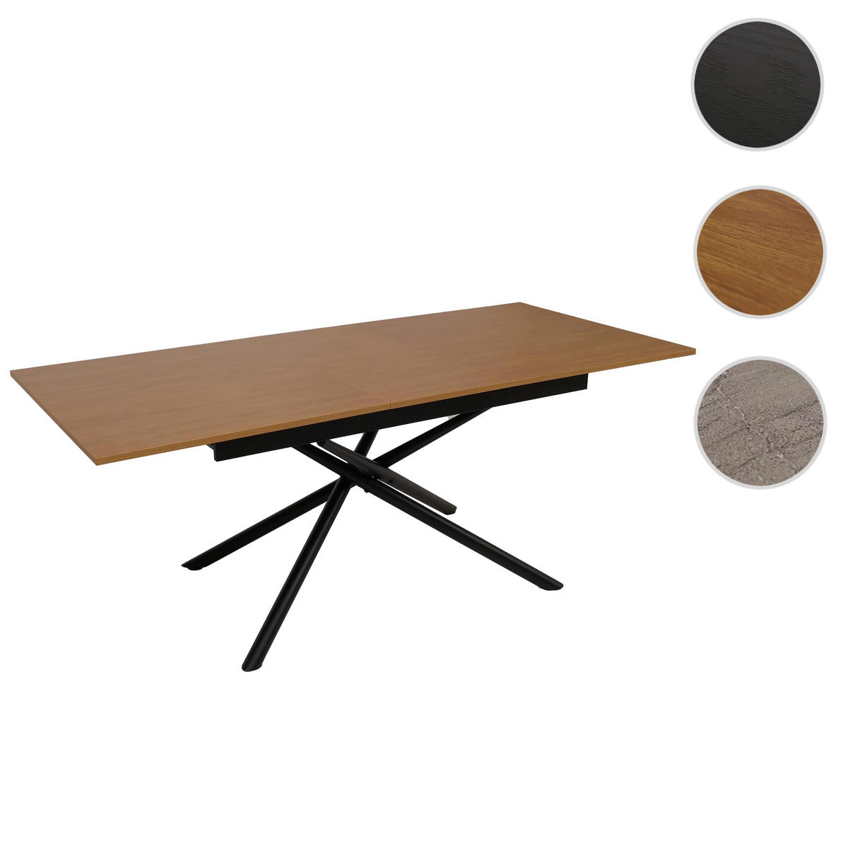 ESSZIMMERTISCH rechteck Walnuss Dekor - Walnussfarben, Metall (90/200/77cm) - MCW