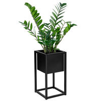 BLUMENSTÄNDER Schwarz 40 cm - Schwarz, Metall (21.5/21.5/41cm) - Mat-Haus