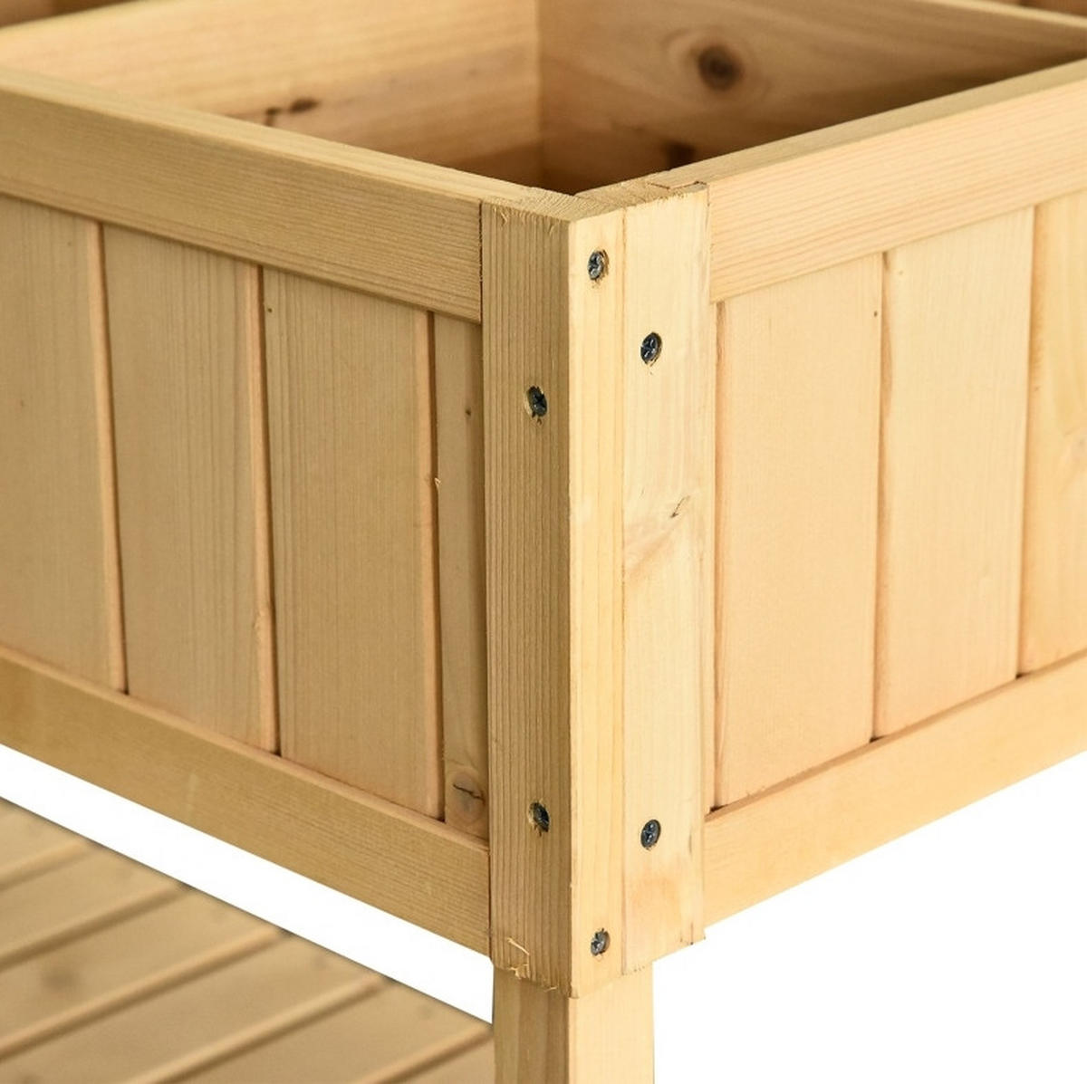 BLUMENKASTEN aus Tannenholz 110x46x76cm in Natur mit 8 Fächern & Abfluss - Naturfarben, Holz (46/76/110cm) - Modfu