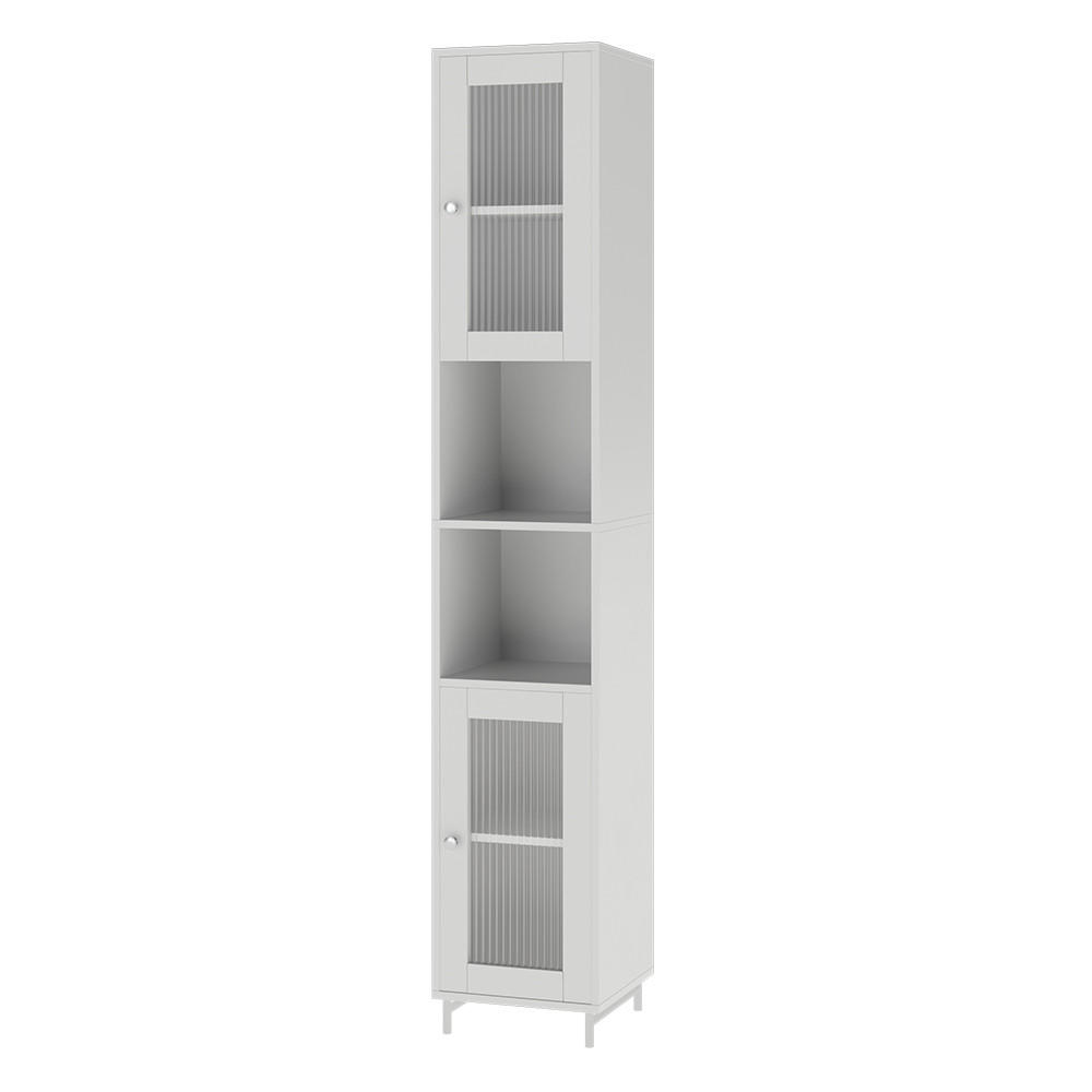 BADSCHRANK Malte Weiß 30 x 171.5 cm - Weiß, Holzwerkstoff (30/171.5/30cm) - Vicco