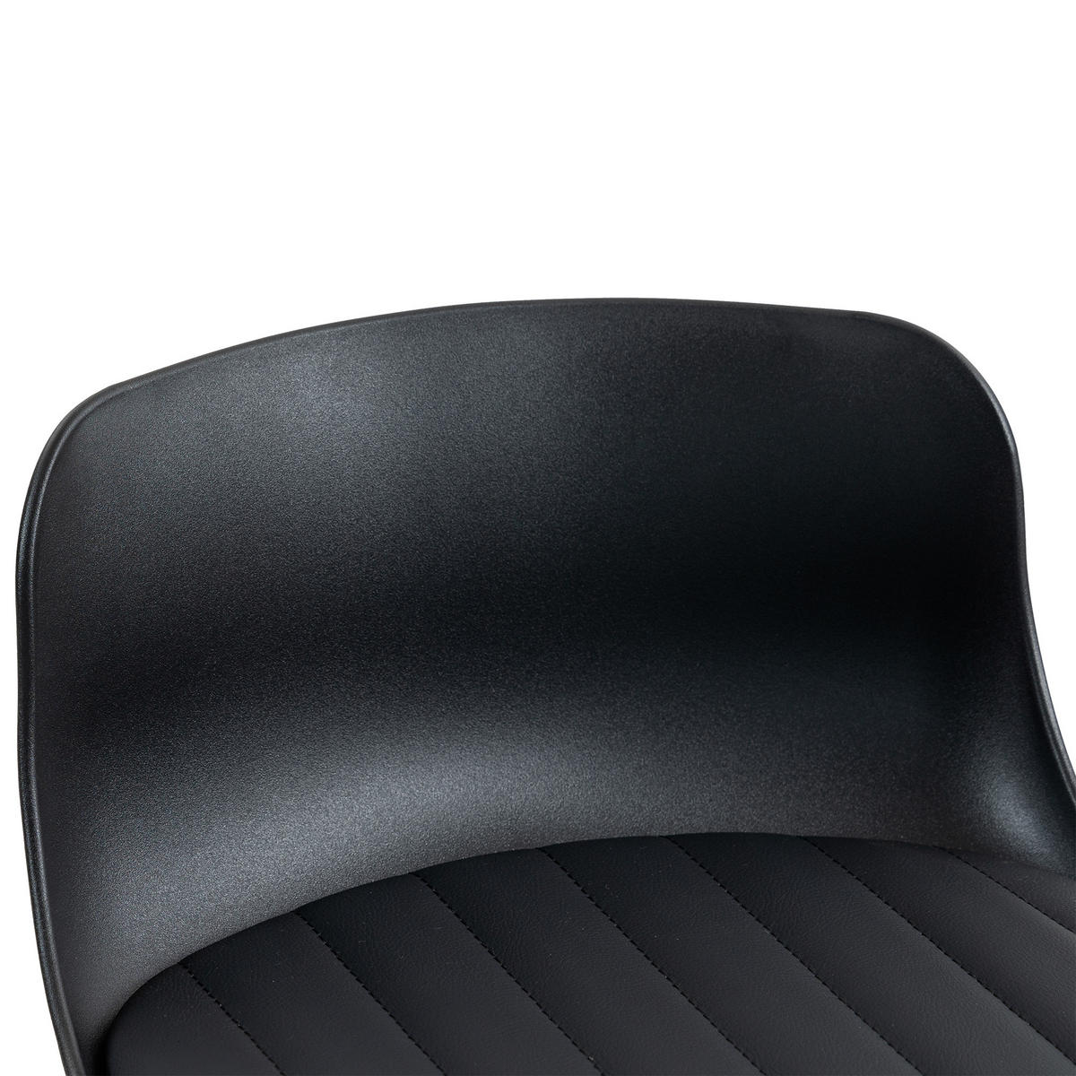 BARHOCKER Schwarz 2er-Set mit Kunstleder drehbar & höhenverstellbar - Schwarz, Metall (43/80/44cm) - PANGIVO