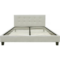 BETT julia Weiß - Beige, Textil (190/140cm) - Habitat Garten