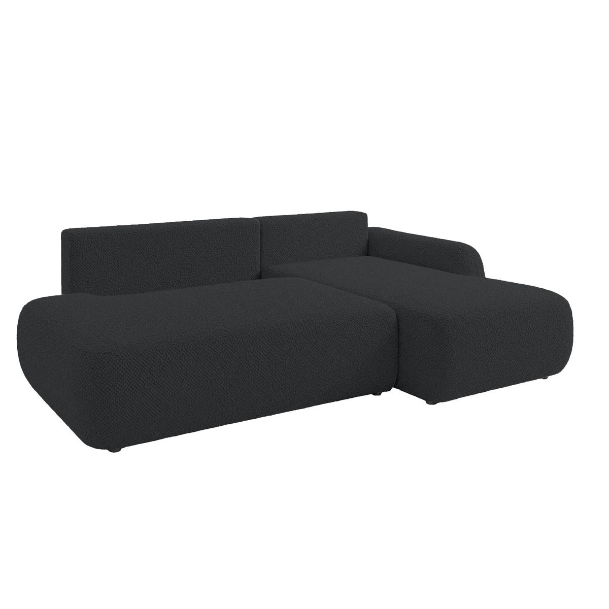 ECKSOFA Munduk I mit Schlaffunktion, Anthrazit - Dunkelgrau, Textil (302/184cm) - Fedve