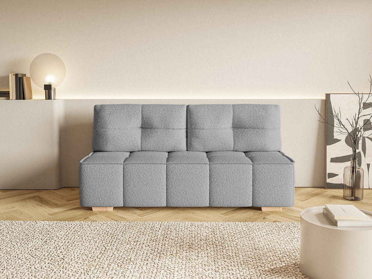 SOFA Miia mit Schlaffunktion, Hellgrau - Hellgrau, Textil (196/90/85cm) - Fedve