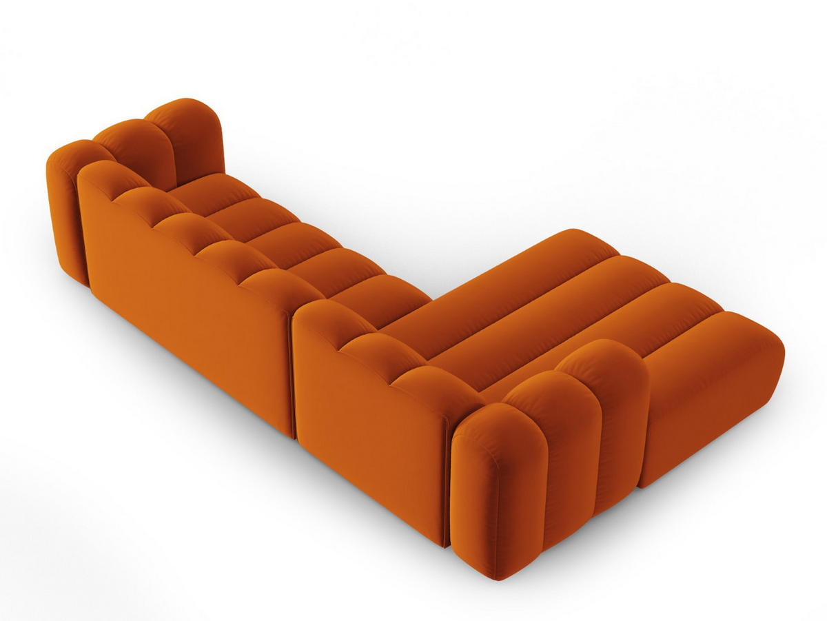 ECKSOFA modular links Lupine aus Samt terrakotta 4 Sitzplätze - Terra cotta, Textil (177/290cm) - Micadoni