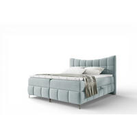 BOXBETT Charles In Freya - Hellblau, Holzwerkstoff/Textil (180/200cm) - Fun Möbel