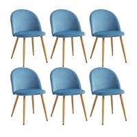 ESSZIMMERSTUHL 6er-Set Samt Blau - Blau, Textil (43/80/47.5cm)