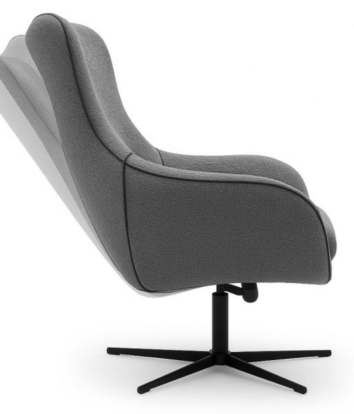 SESSEL Grau LISA Drehbar Mit Verstellbarer Rückenlehne - Grau, Textil (88/110/106cm) - Sepro Meble