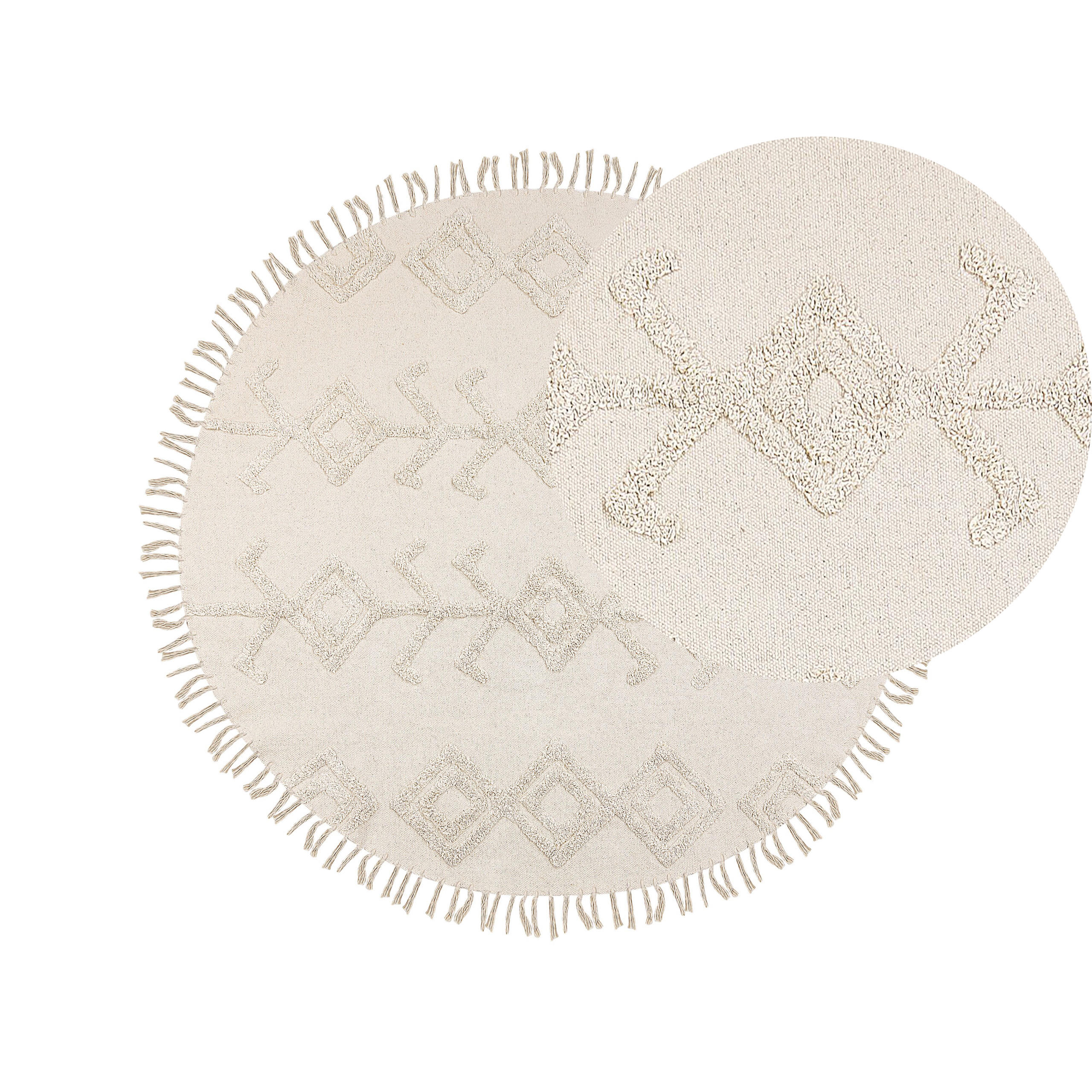 TEPPICH geflochten Beige 140 cm Harran - Beige, Textil (140/140cm) - Beliani