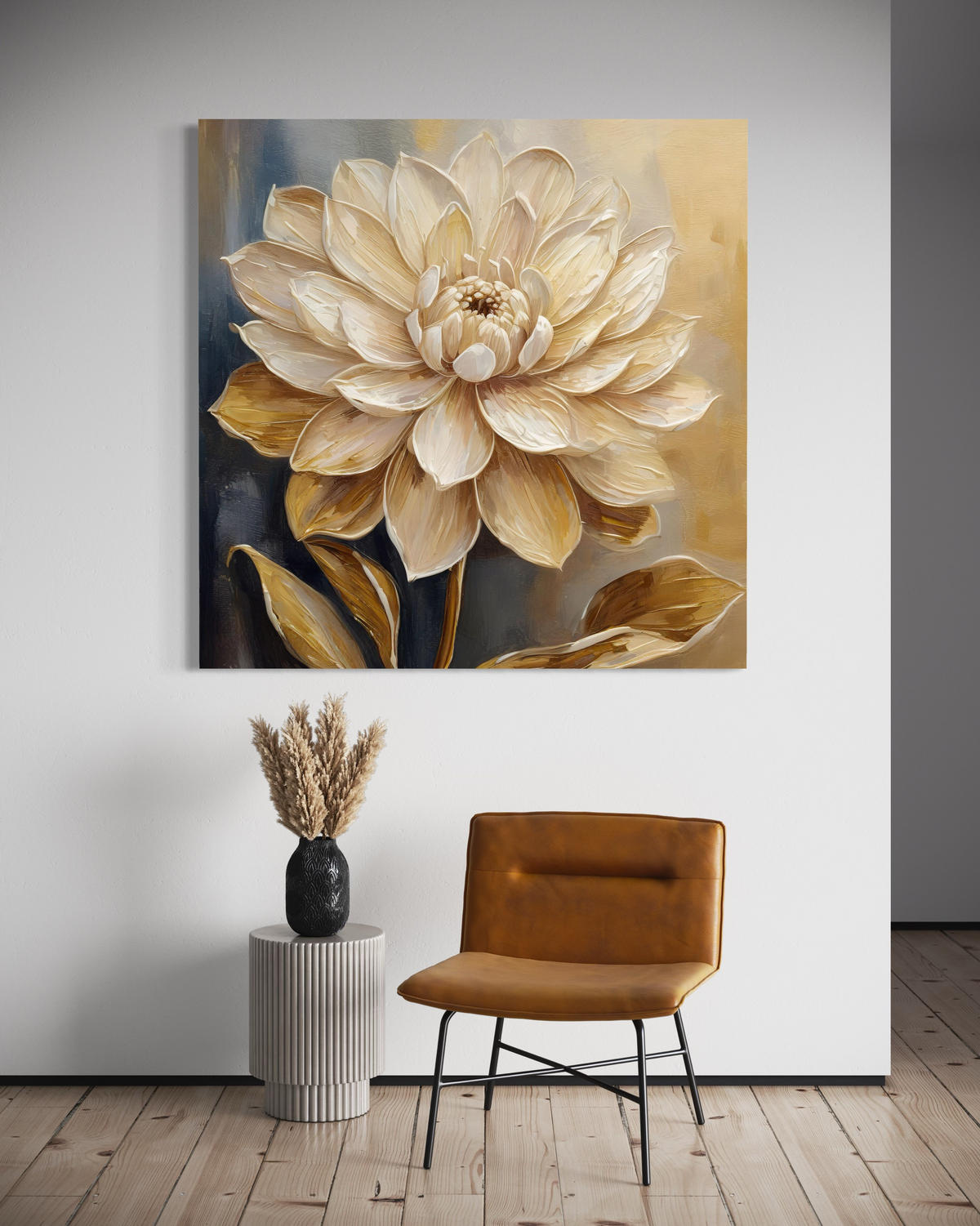 WANDBILD beige natur blume - Beige, Textil (50/50cm) - Feeby