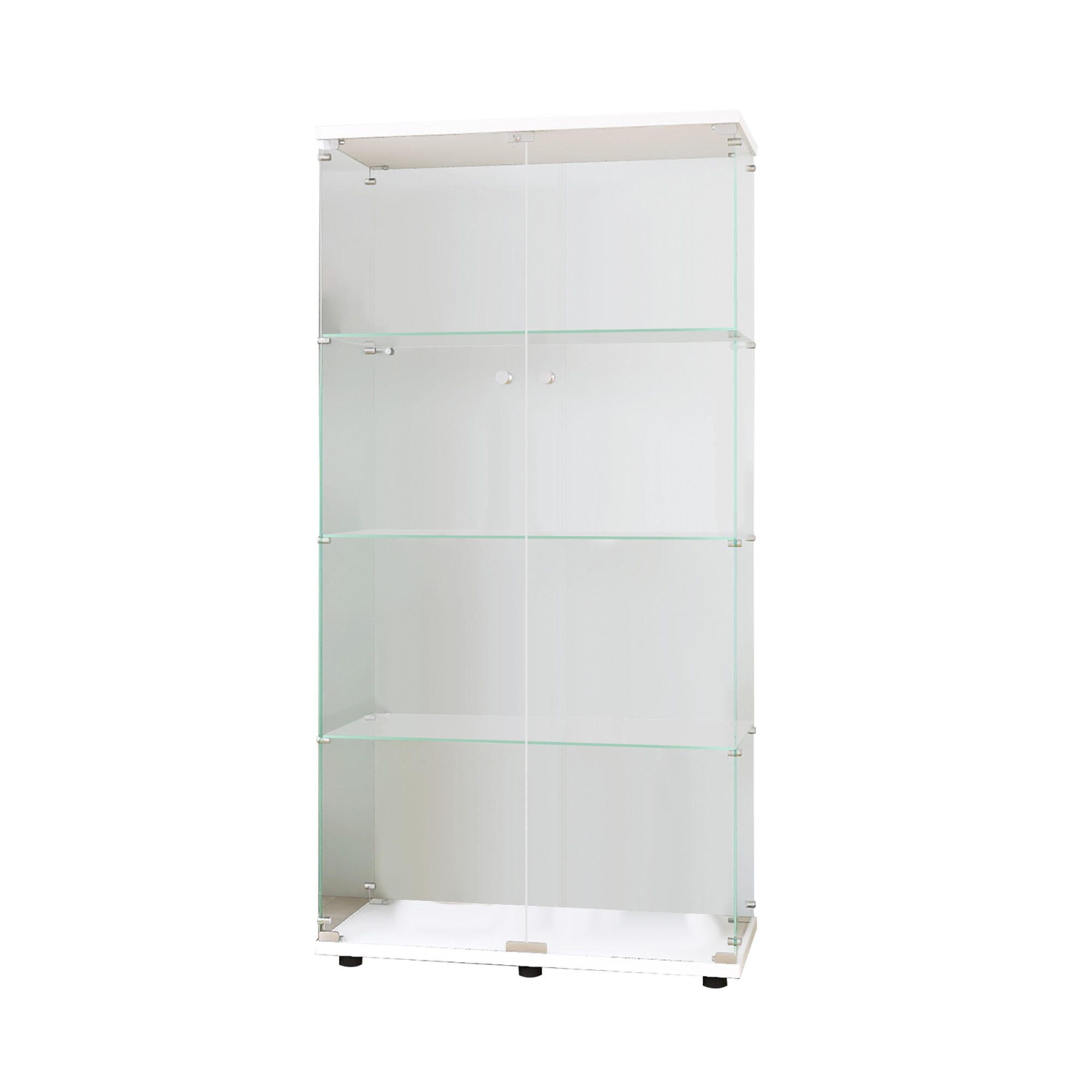 VITRINE Weiß 80/36/164 cm mit LED-Beleuchtung, Glasvitrine für Wohnzimmer - Weiß, Glas (36/164/80cm) - PARAFTA HOME