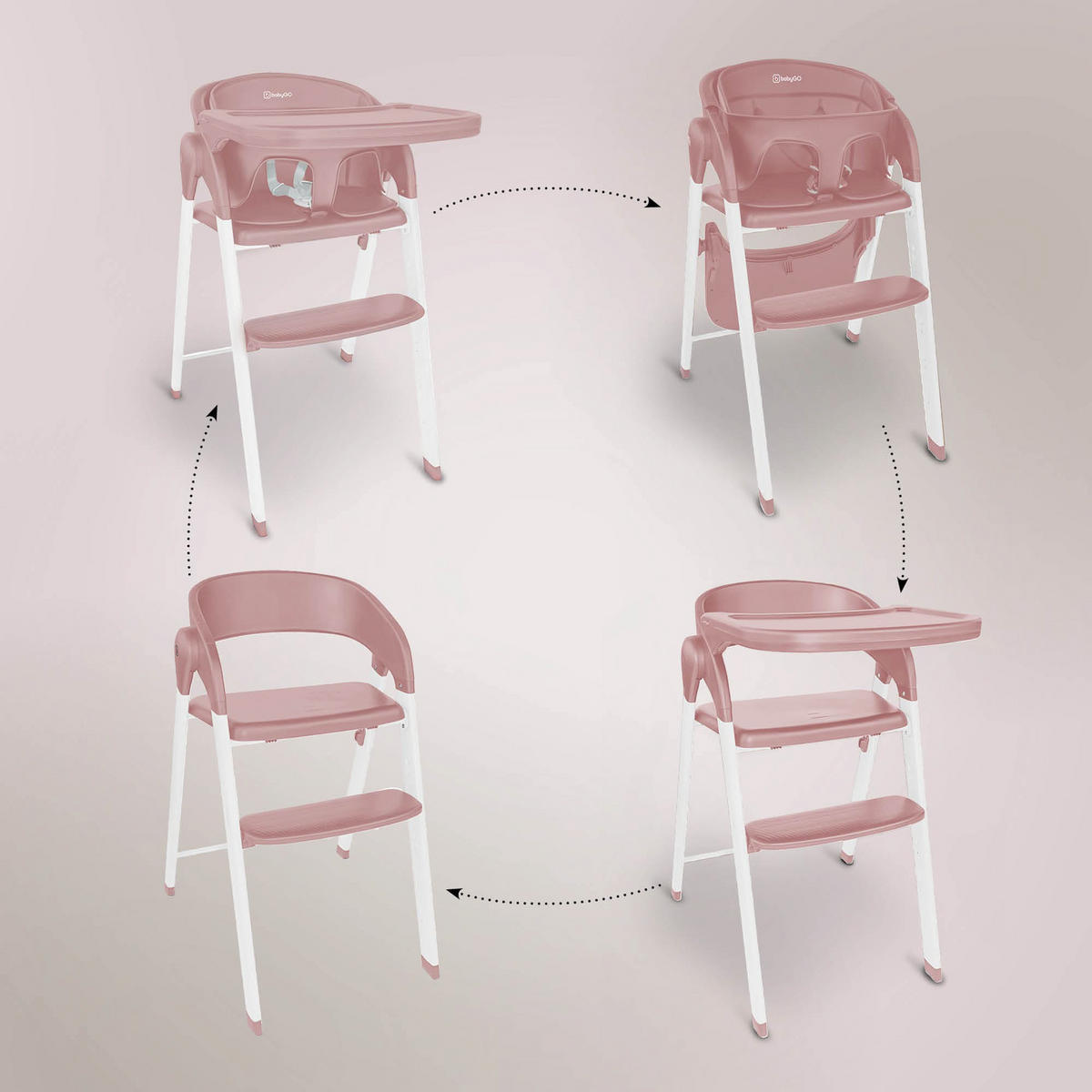 HOCHSTUHL Levels - Rosa, Metall (44/88/63cm) - BabyGo