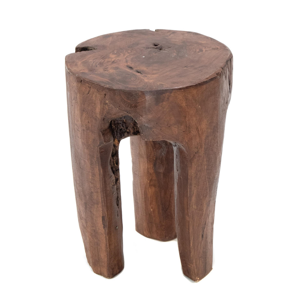 HOCKER LOG 41x29x29 cm, Massivholz dunkelbraun - Braun, Holz (29/41/29cm) - DESIGN DELIGHTS