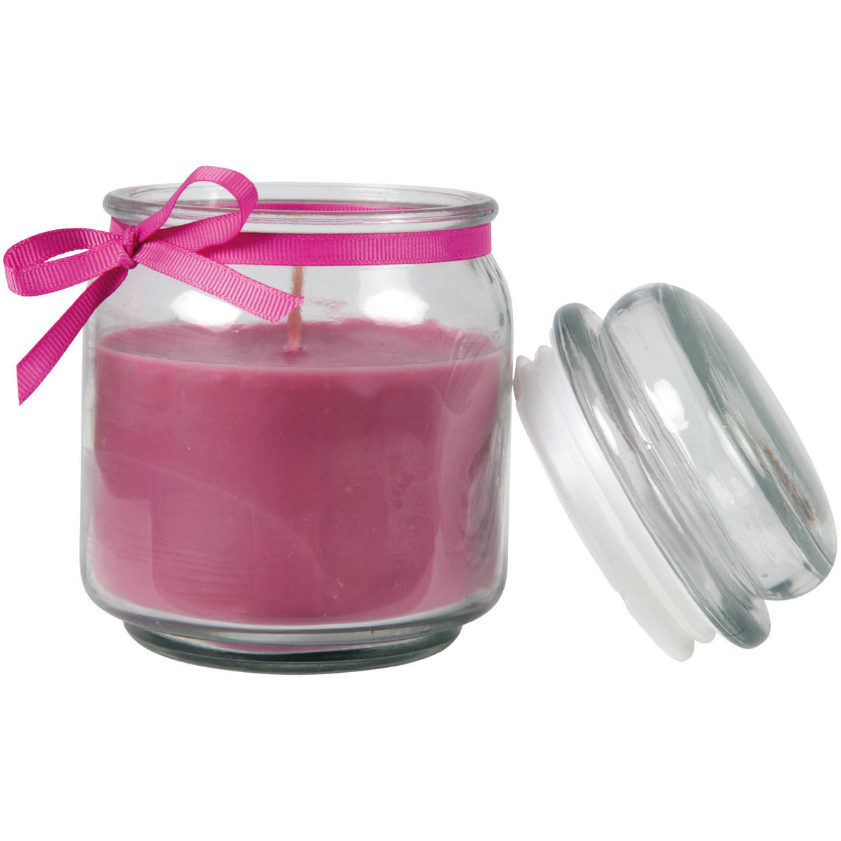DUFTKERZE im Bonbonglas mit Deckel Lavendel 70h - Lila, Glas (9/13cm)