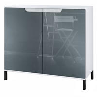 KOMMODE Sylt Grau Hochglanz - Grau, Holzwerkstoff (92.5/83.5/35cm) - Vladon