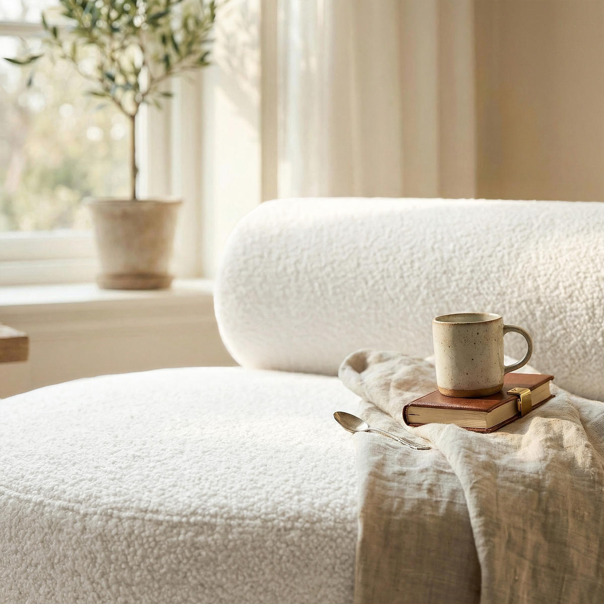 SESSEL CHERRY 90/78 cm, in Weiß - Weiß, Textil (90/78/90cm) - Idohome
