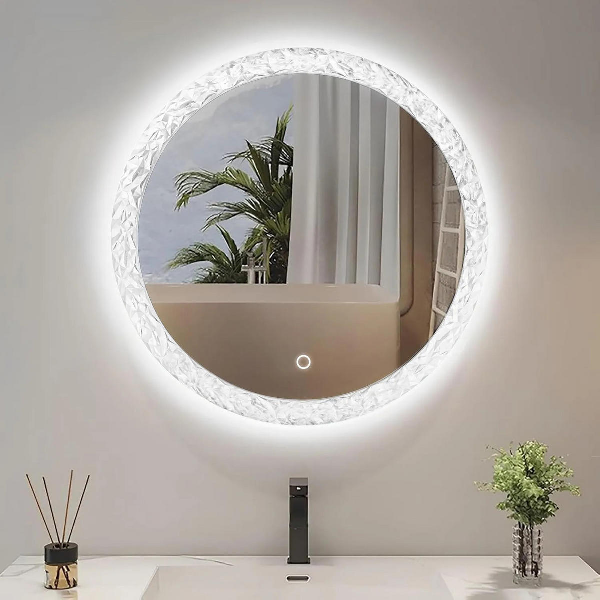 SPIEGEL Rea Led 60cm Yh-3562 - Transparent, Glas (60/60/60cm) - REA