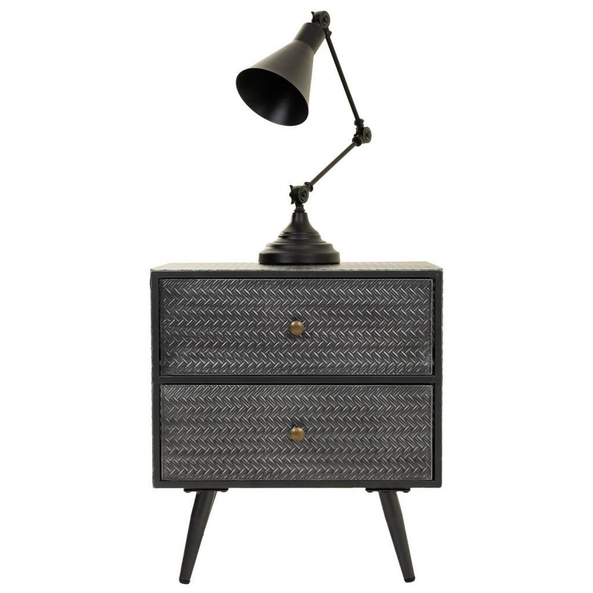 NACHTTISCH aus Metall, grau, 50x30x56cm - Grau, Metall (50/56/30cm) - Wanderlust