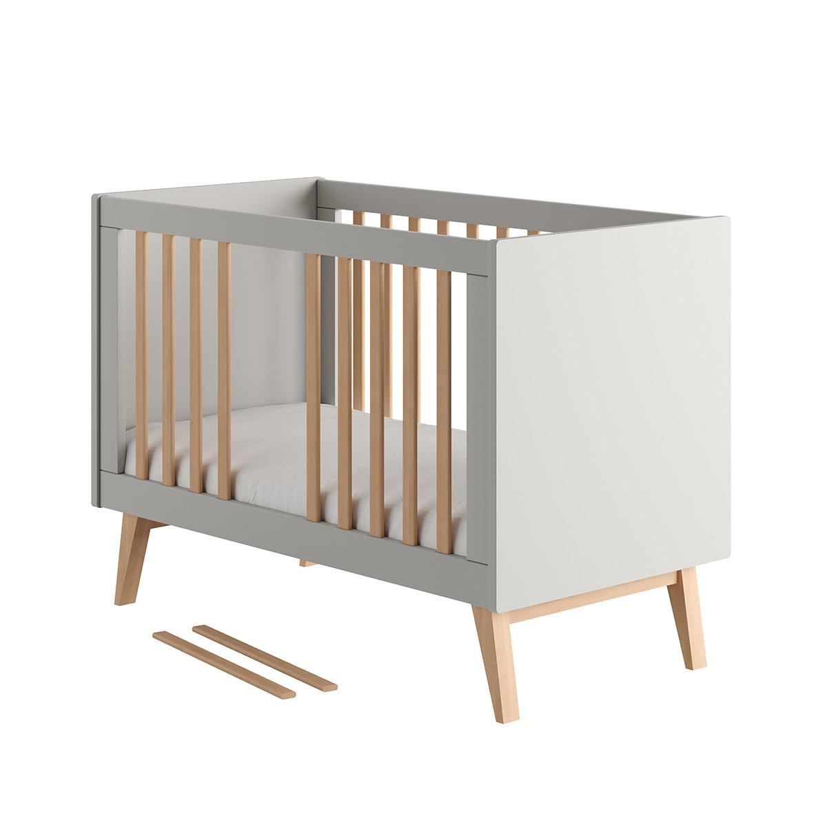 POKOJ PRO MIMINKO 2DÍLNÝ Swing Šedá a dřevo - šedá, kompozitní dřevo (124/89/66cm) - Petits-meubles