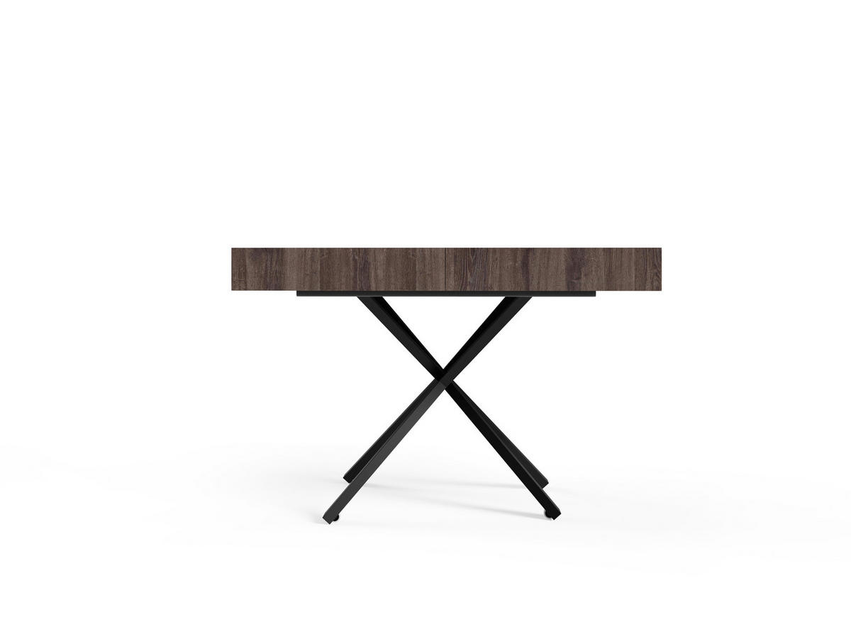 COUCHTISCH SANNA X - Anthrazit/Schwarz, Holzwerkstoff/Metall (80/120/27cm) - Meblini