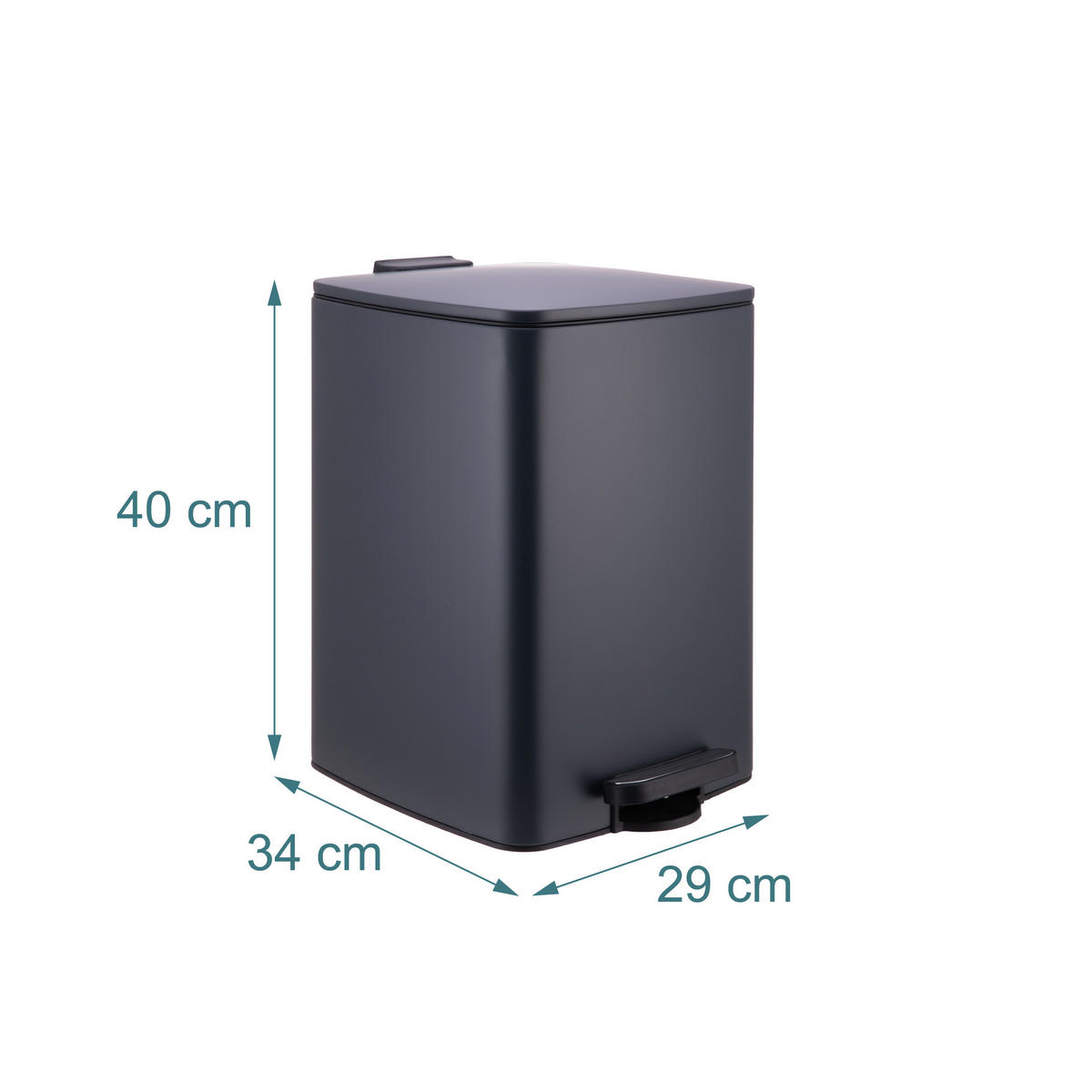 MÜLLEIMER - Grau, Kunststoff/Metall (29/40/34cm) - Relaxdays