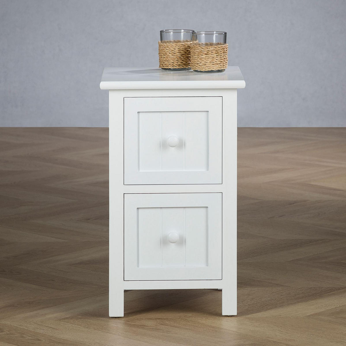 NACHTTISCH TREYA weiß - Weiß, Holz (28/46/31cm) - IDIMEX