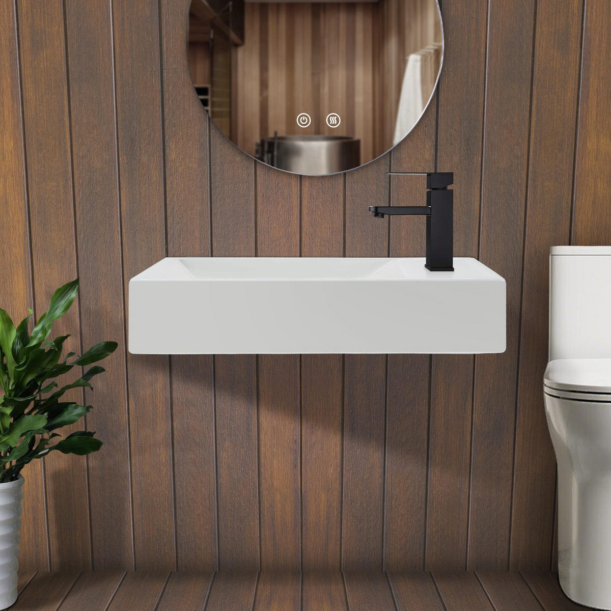 WASCHBECKEN Barnett II 40/22/10cm - Weiß, Keramik (22/10/40cm) - Nettlife