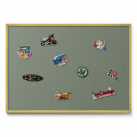 MAGNETTAFEL 100x70 cm Goldener Rahmen Oliv - Olivgrün, Metall (100/70/0.4cm) - TULUP