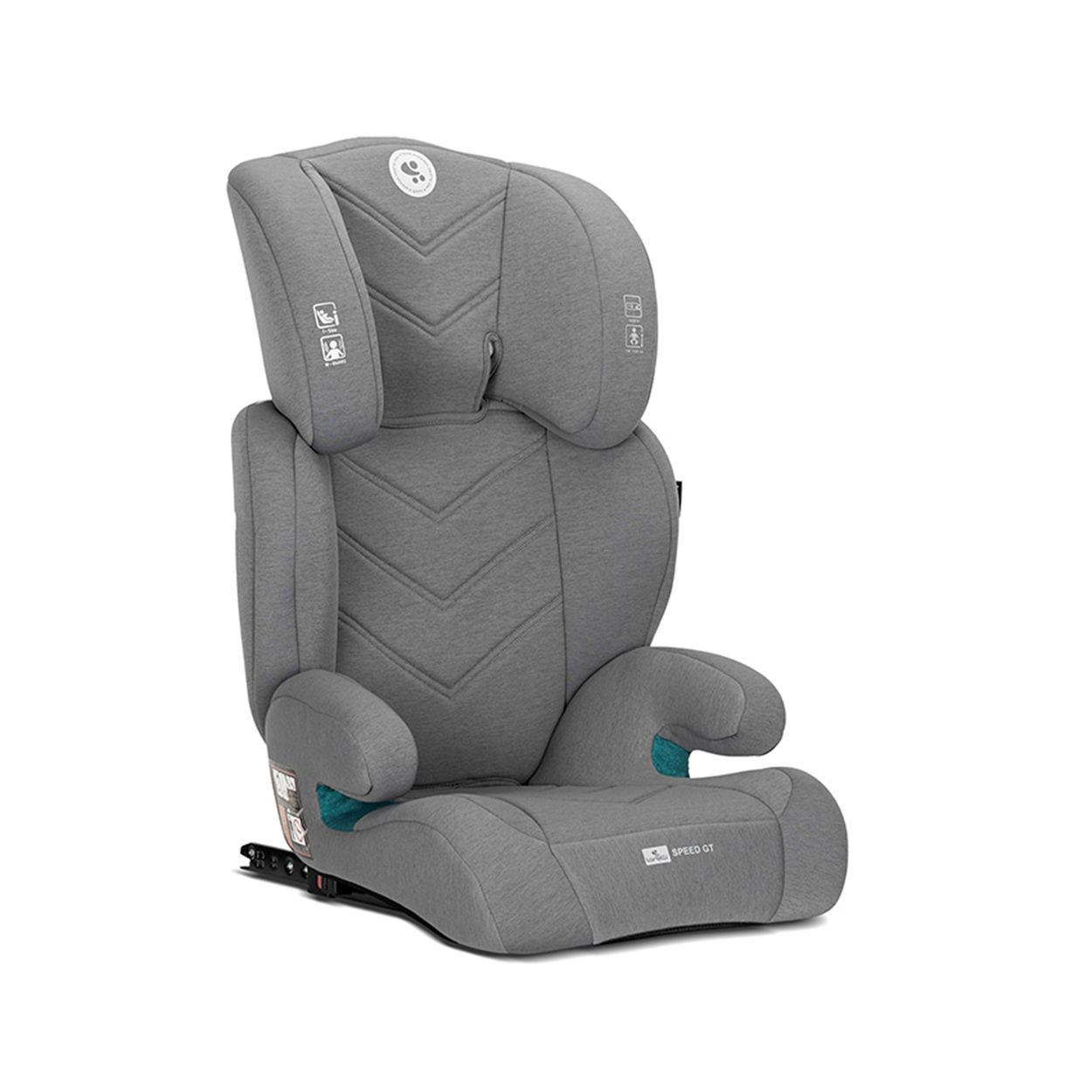 KINDERSITZ Speed GT i-Size grau (100-150cm) Gruppe 2/3 Isofix Kopfstütze - Grau, Textil (47/84/44cm) - Lorelli