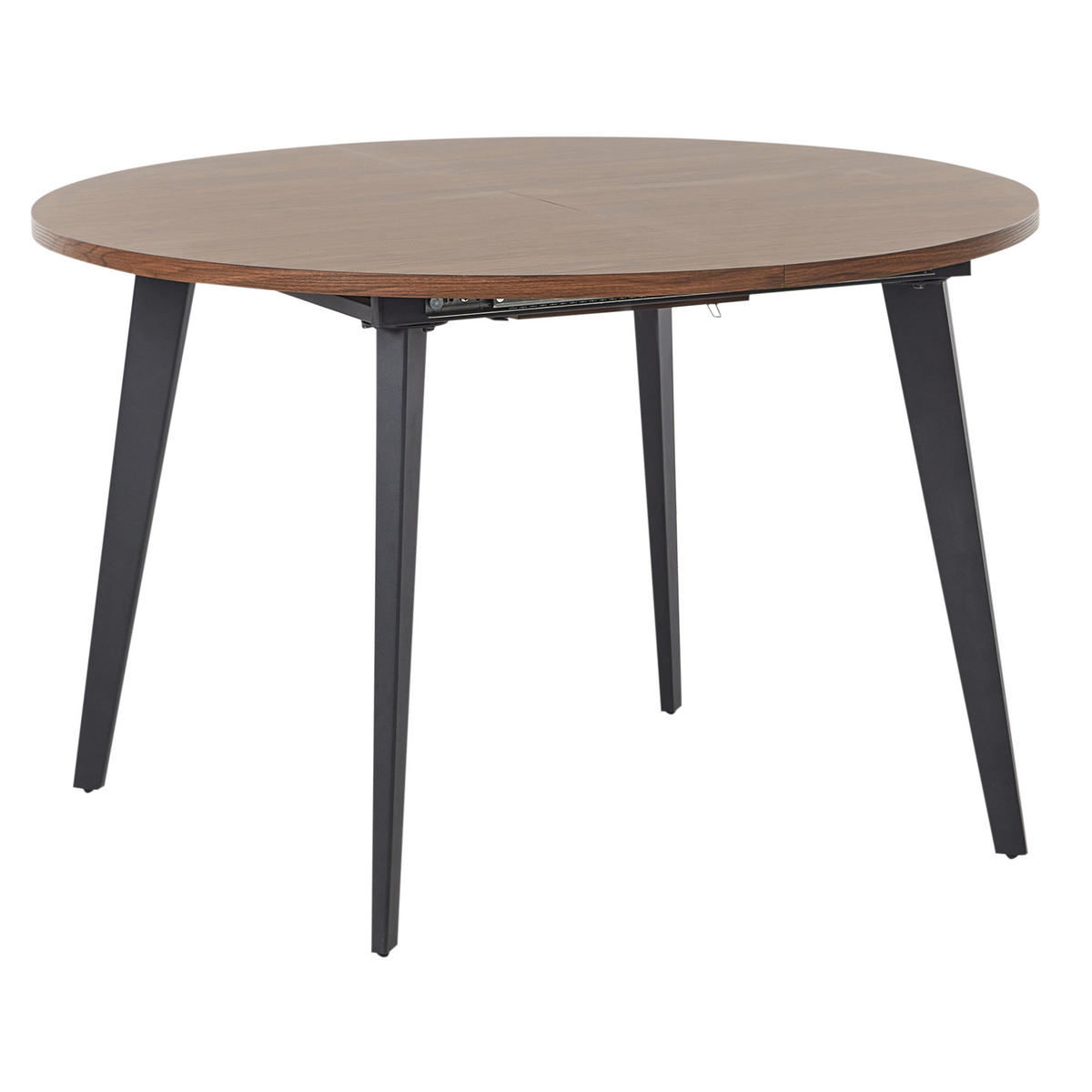 AUSZIEHBARER-ESSTISCH 120/150-120 cm Dunkler Holzfarbton/Schwarz Bovina - Dunkelbraun/Schwarz, Holzwerkstoff (120/120/75cm) - Beliani