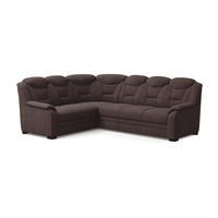 ECKSOFA mit Schlaffunktion und Bettkasten – weiches Chenille-Gewebe - Rotbraun/Dunkelbraun, Holz/Kunststoff (263/211cm) - Cotta
